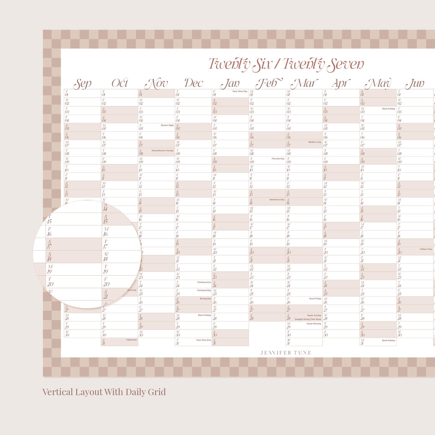 2026/27 Academic Year Wall Planner