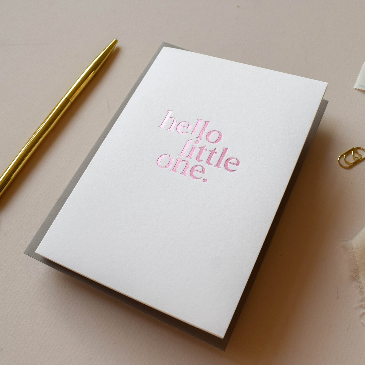 Hello Little One, Pink New Baby Card