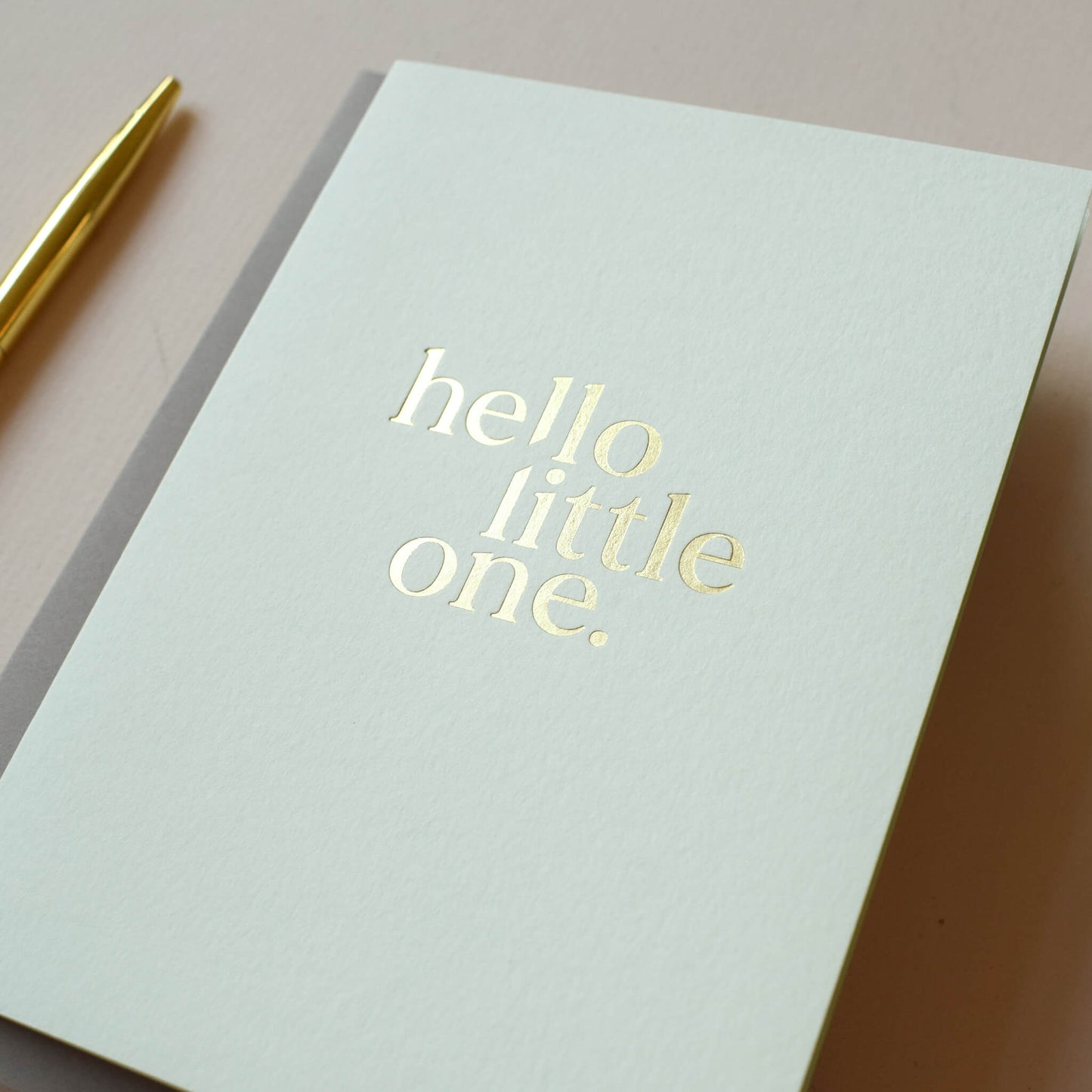 Hello Little One, Gold Foil Baby Card