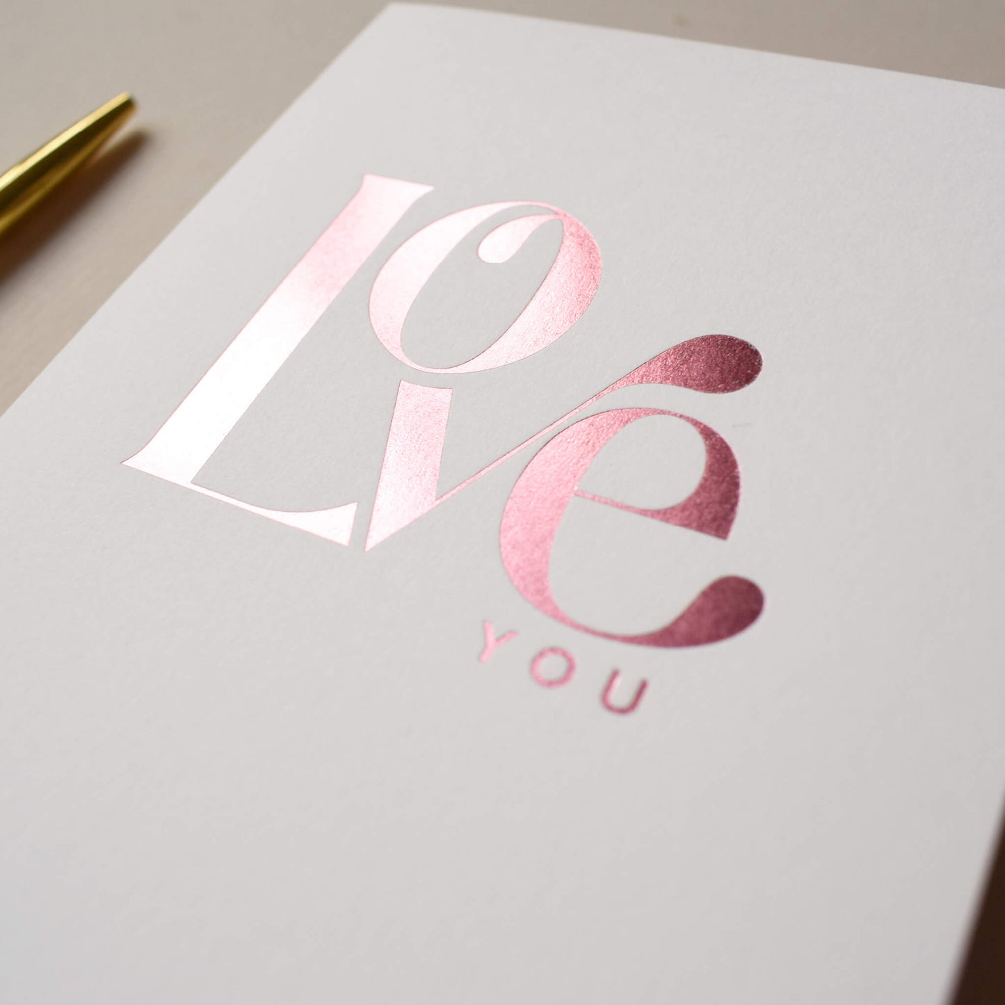 Love You Pink Foil Card