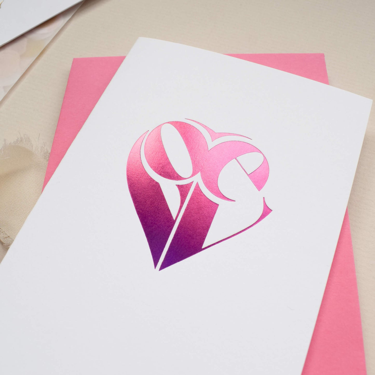 Love Heart Pink Foil Card