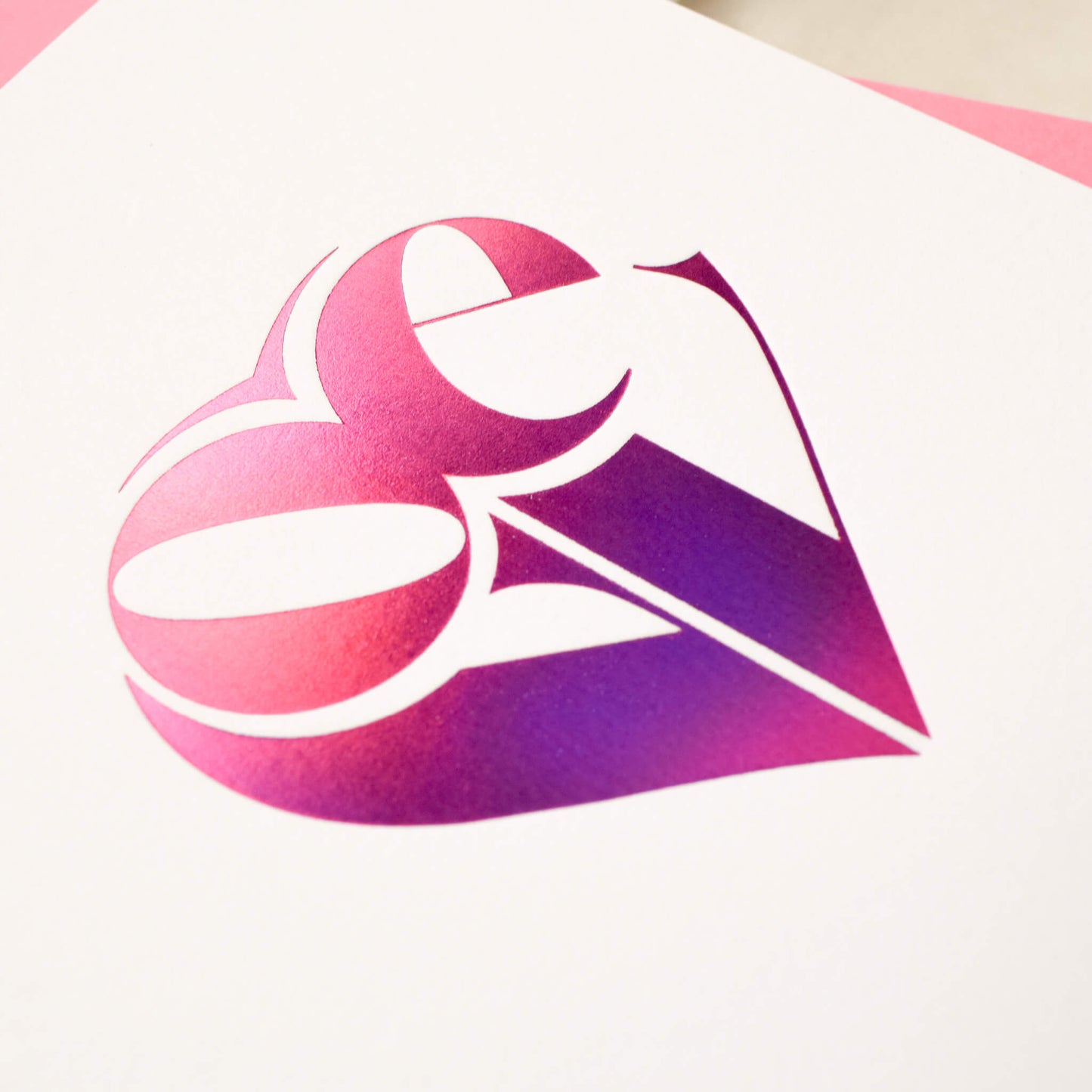 Love Heart Pink Foil Card