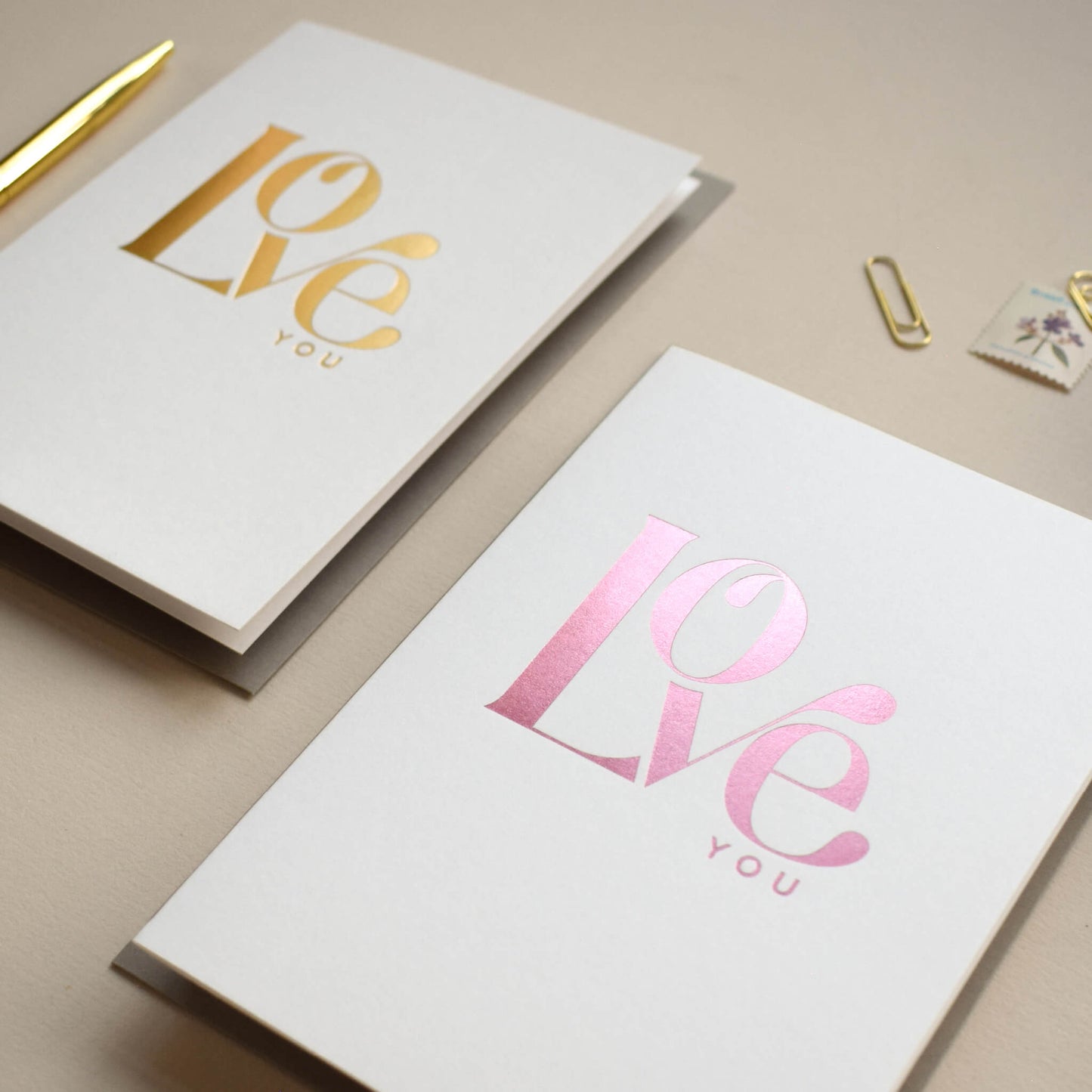 Love You Pink Foil Card