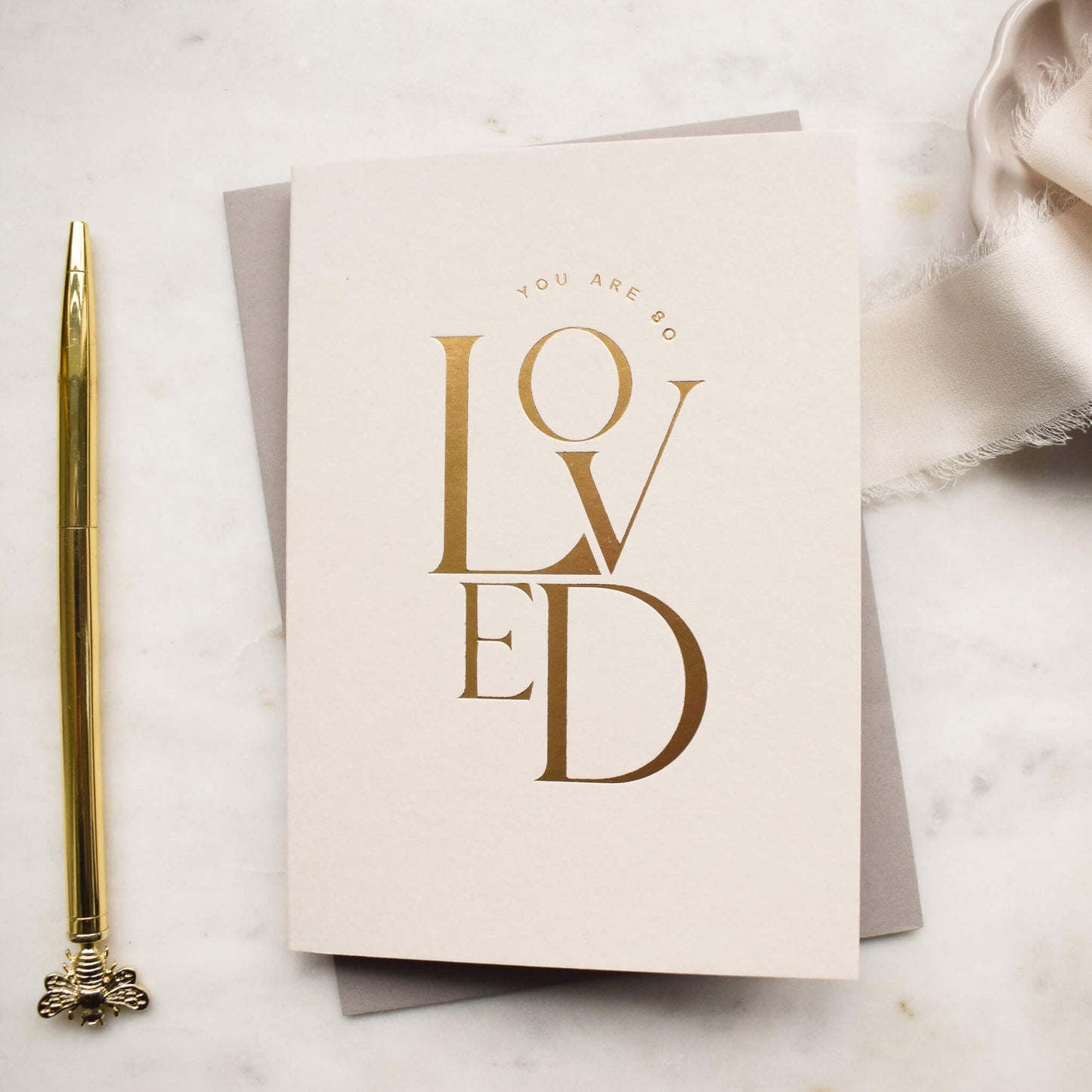 You Are So Loved Card in Gold Foil