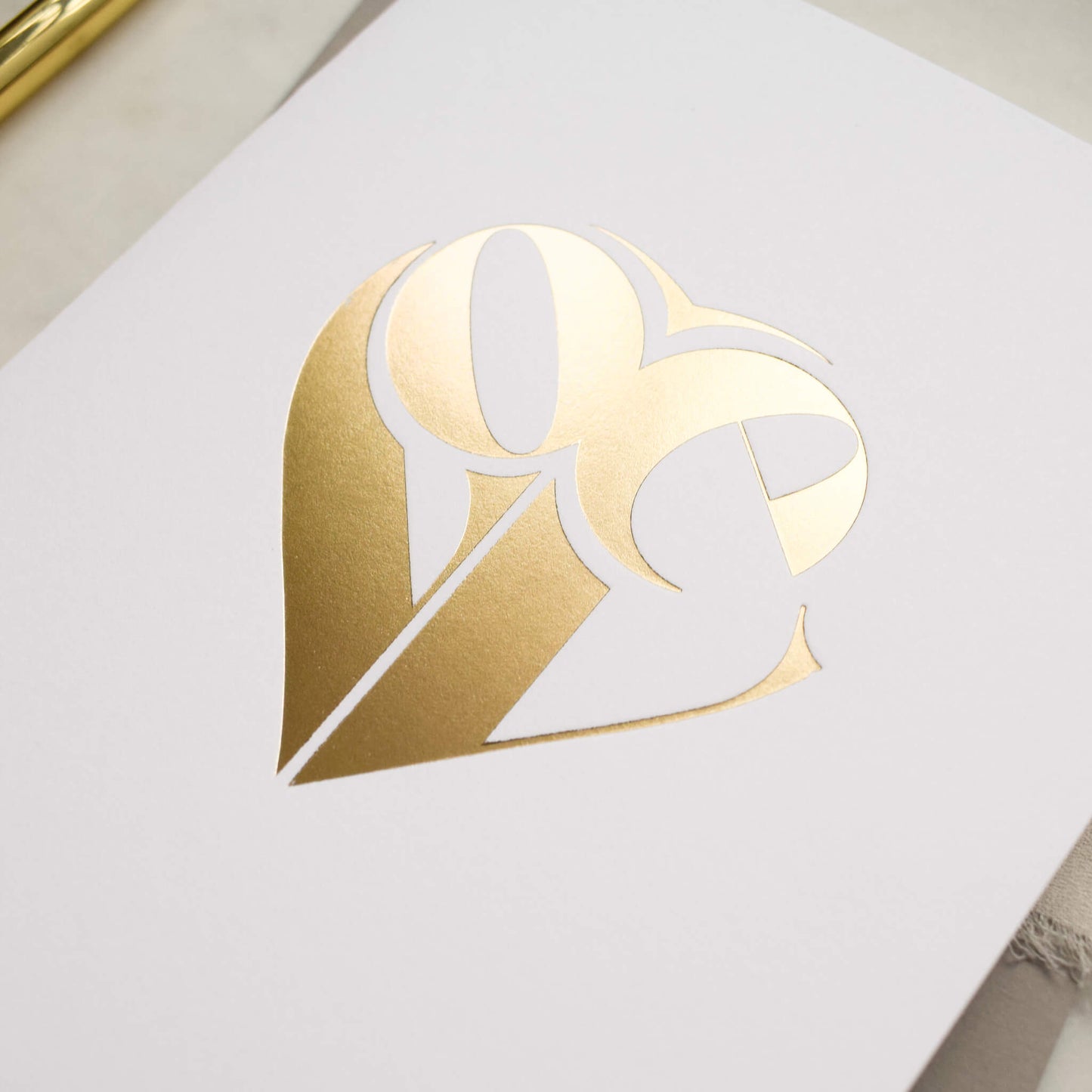 Love Heart Gold Foil Card