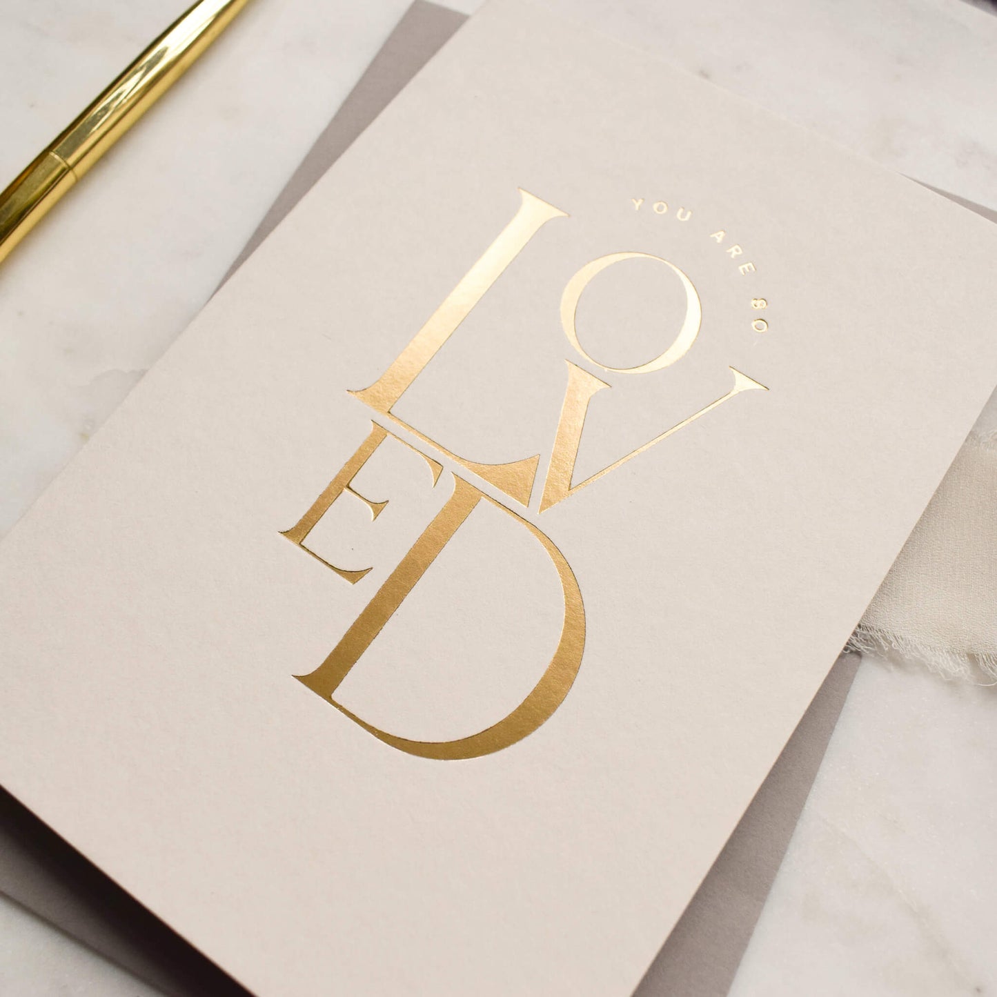 You Are So Loved Card in Gold Foil