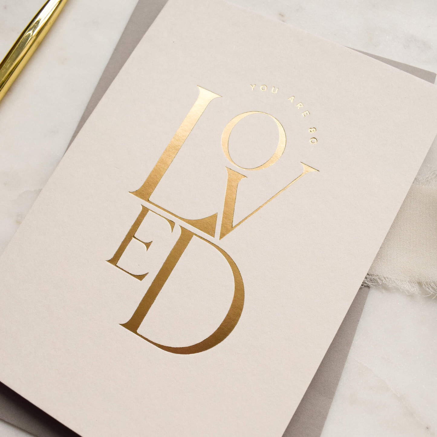 You Are So Loved Card in Gold Foil