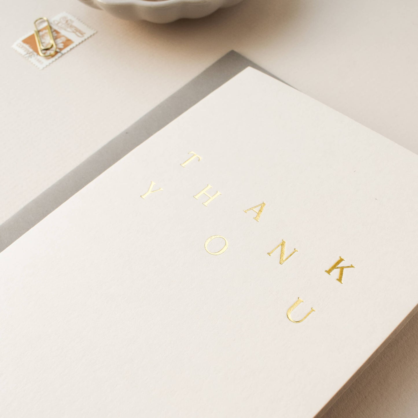 Thank You Card With Gold Foil