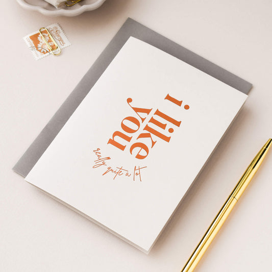 I Like You Card in Copper Foil