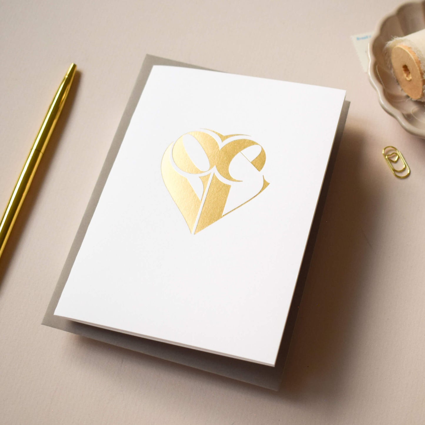 Love Heart Gold Foil Card
