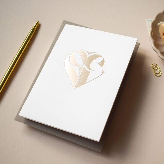 Love Heart Silver Foil Card