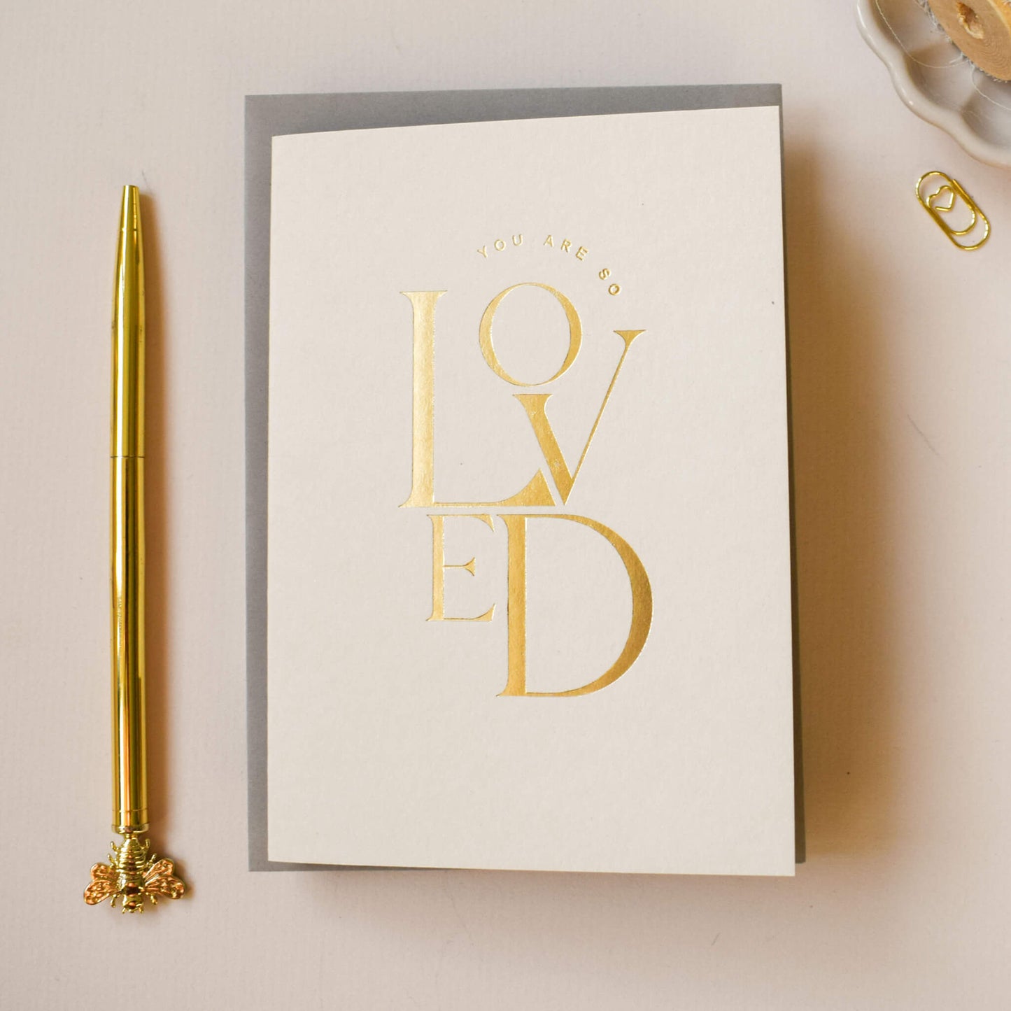 You Are So Loved Card in Gold Foil