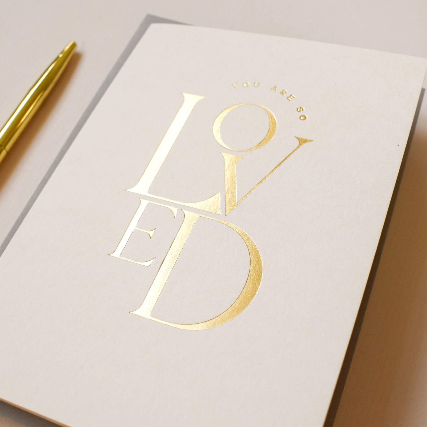 You Are So Loved Card in Gold Foil