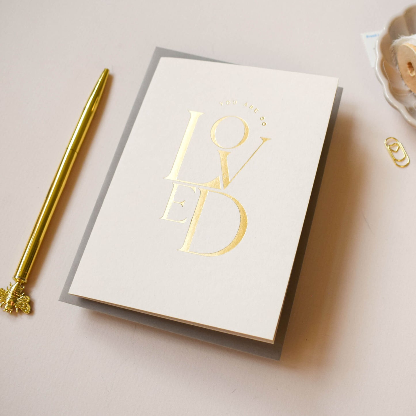 You Are So Loved Card in Gold Foil