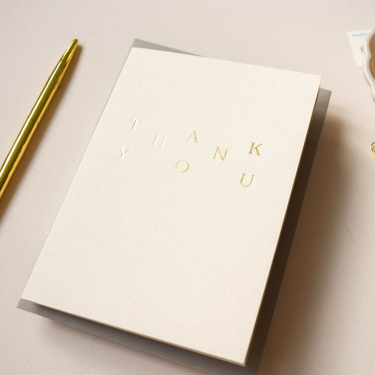 Thank You Card With Gold Foil