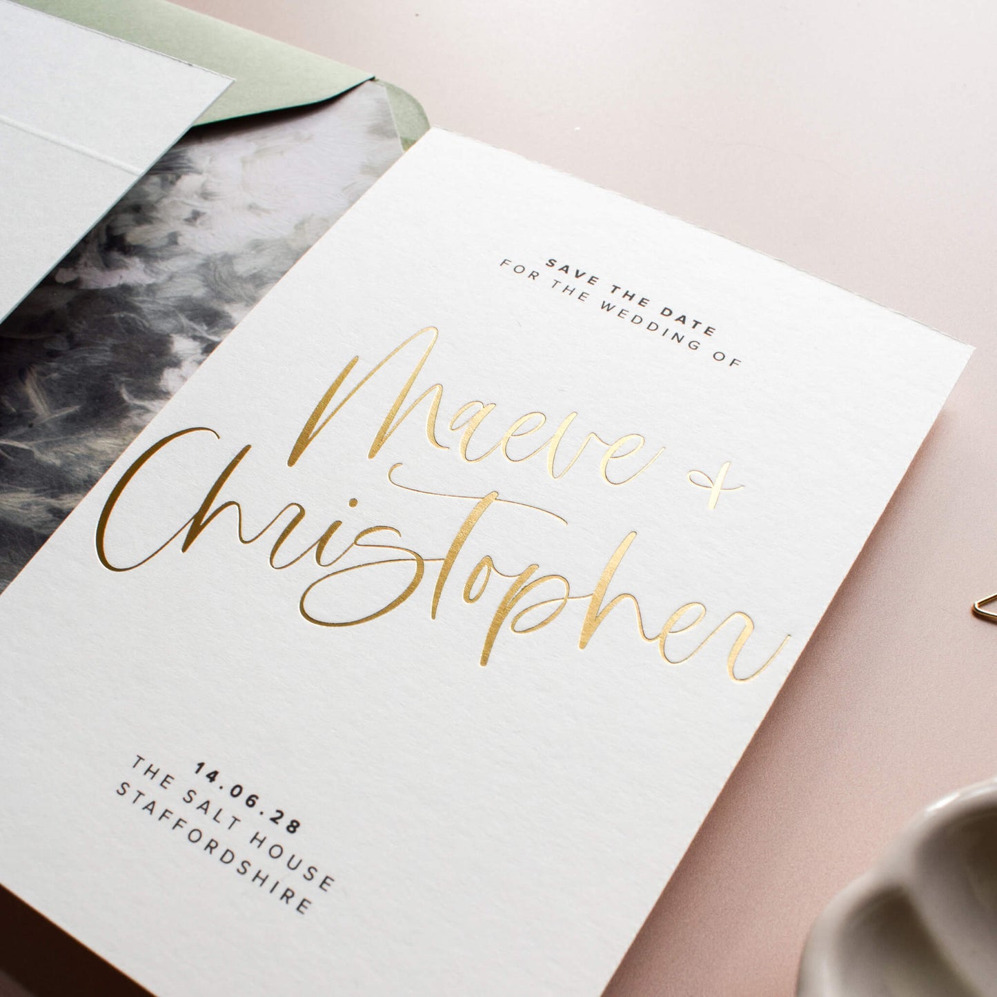 The Gold Foil Cadence Save The Date Sample
