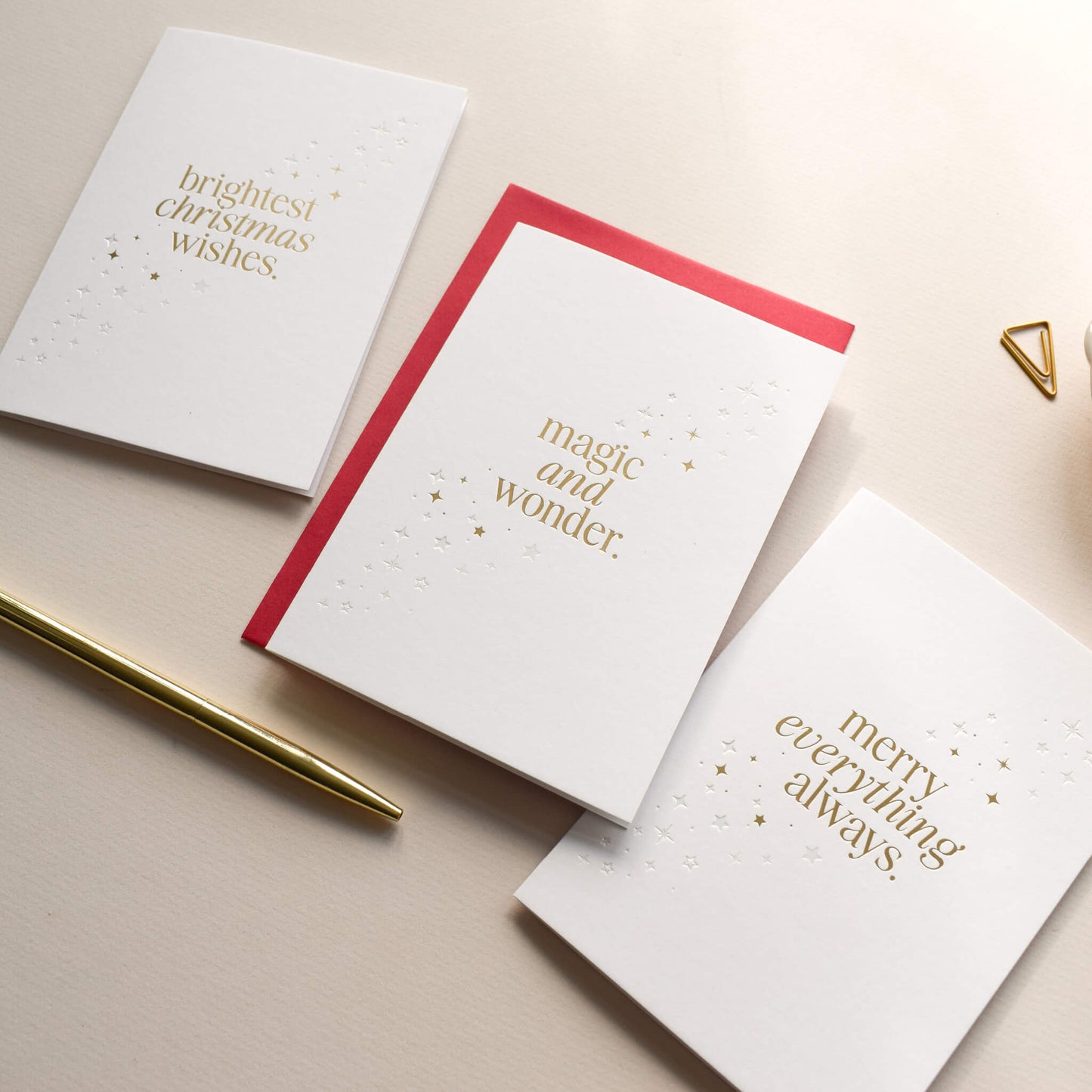 Luxury Gold Star Christmas Card Pack