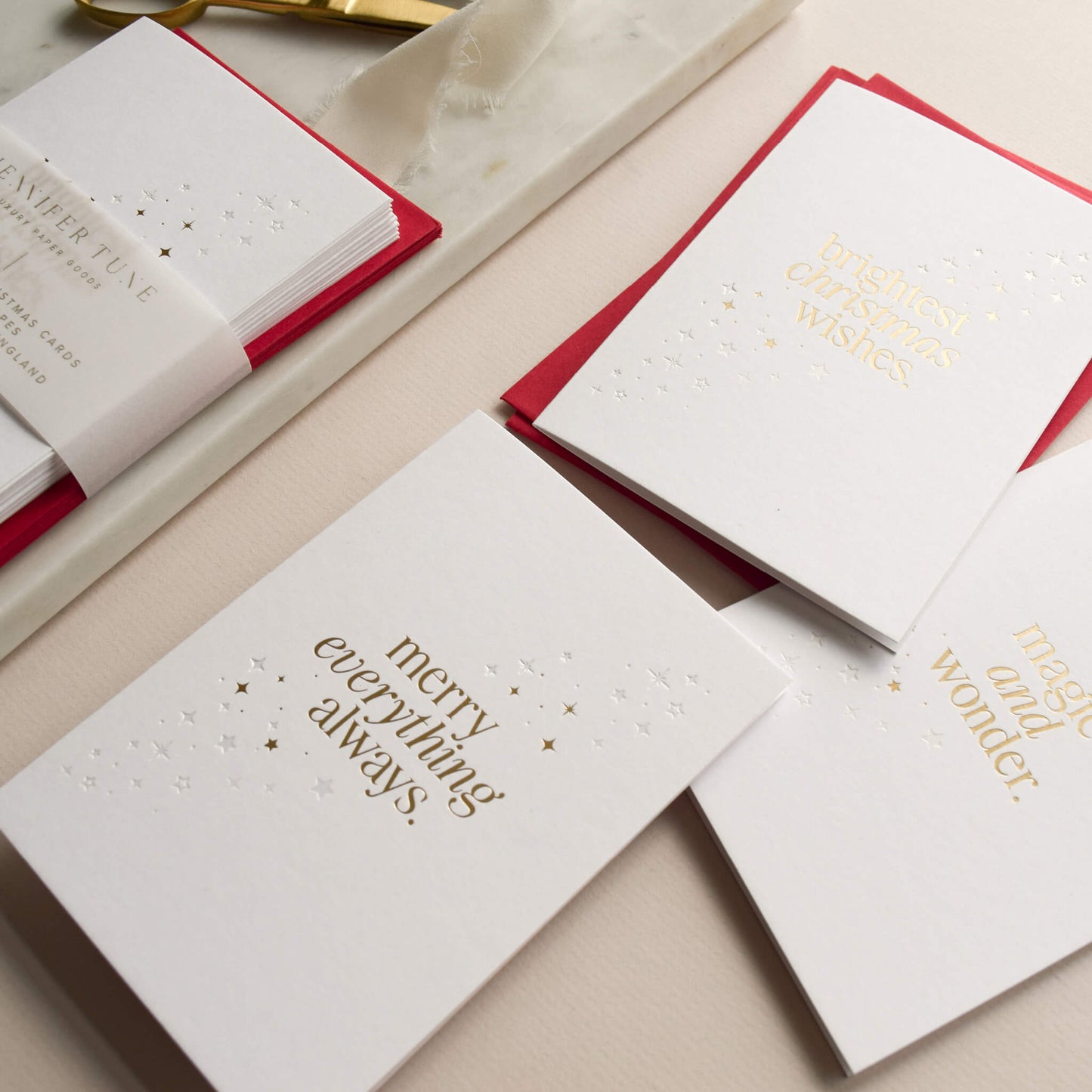 Luxury Gold Star Christmas Card Pack