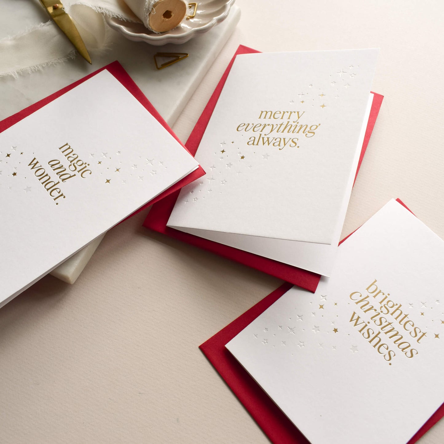 Luxury Gold Star Christmas Card Pack