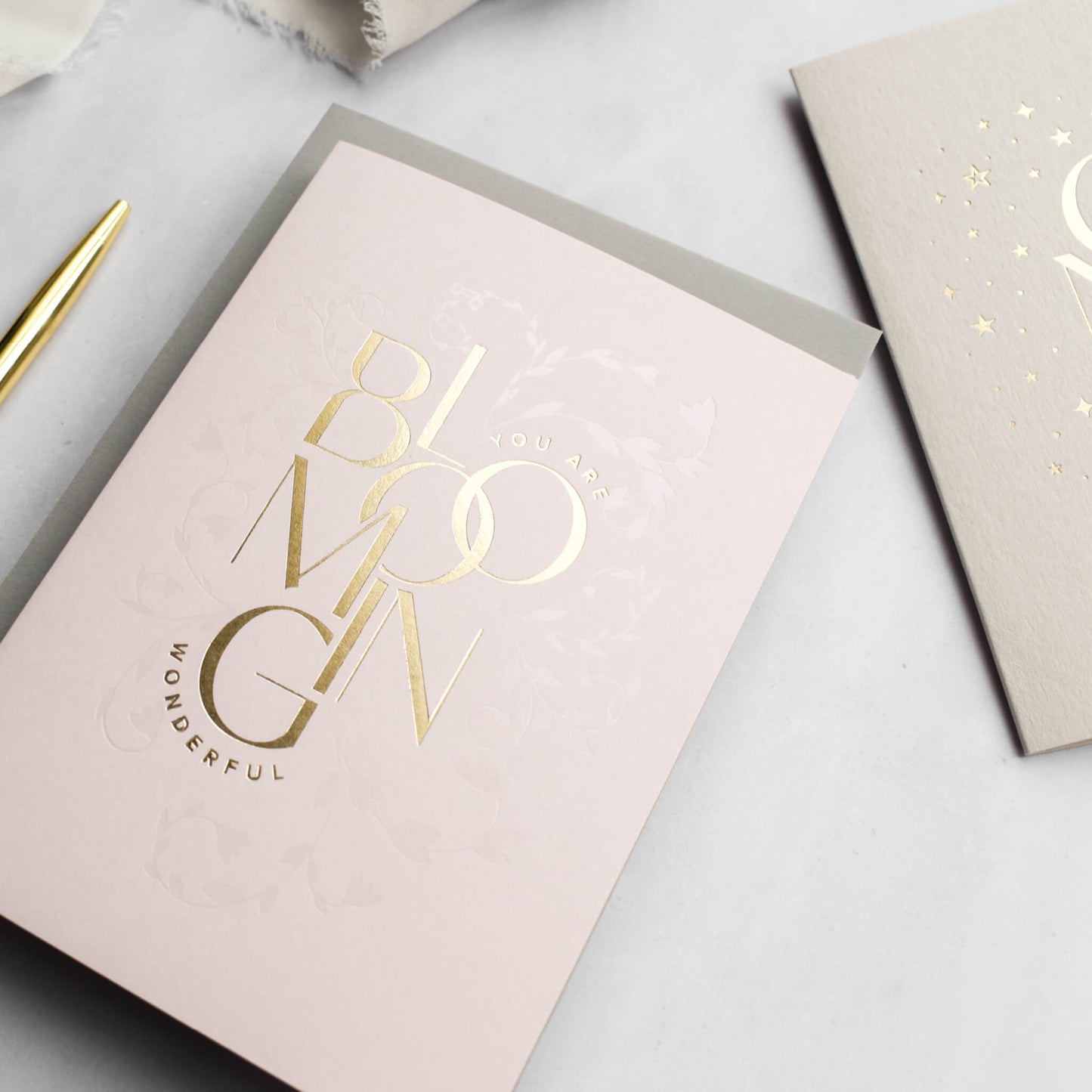 You Are Blooming Wonderful Card, Blush Pink