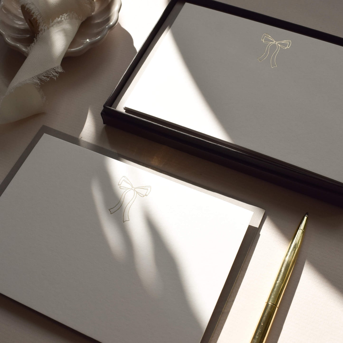 Gold Bow Luxury Notecards