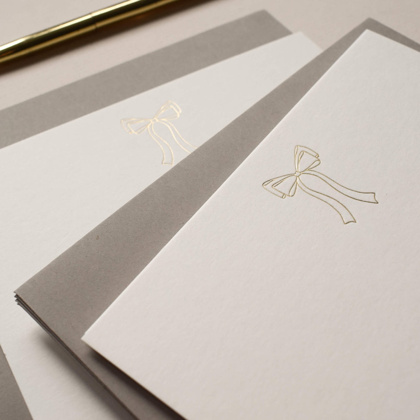 Gold Bow Luxury Notecards