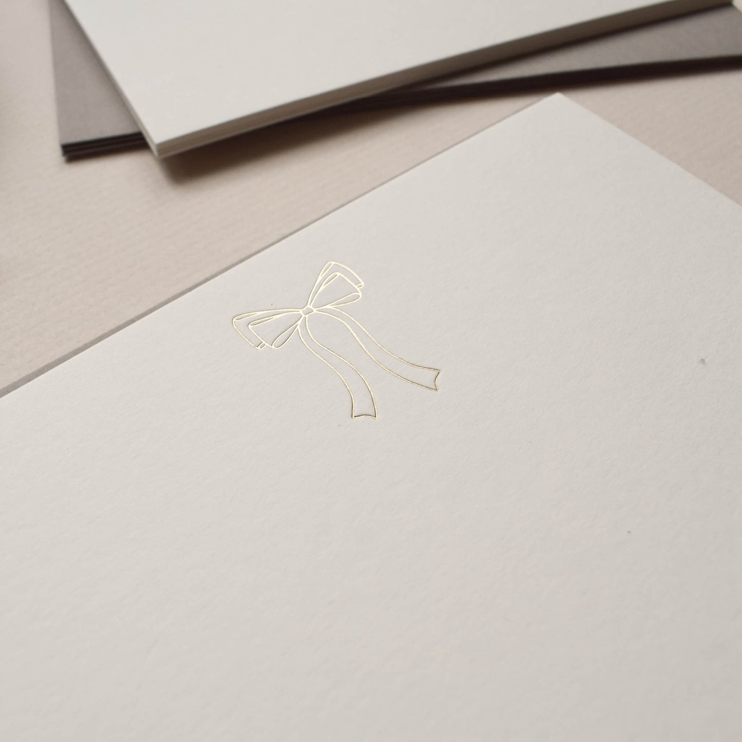 Gold Bow Luxury Notecards