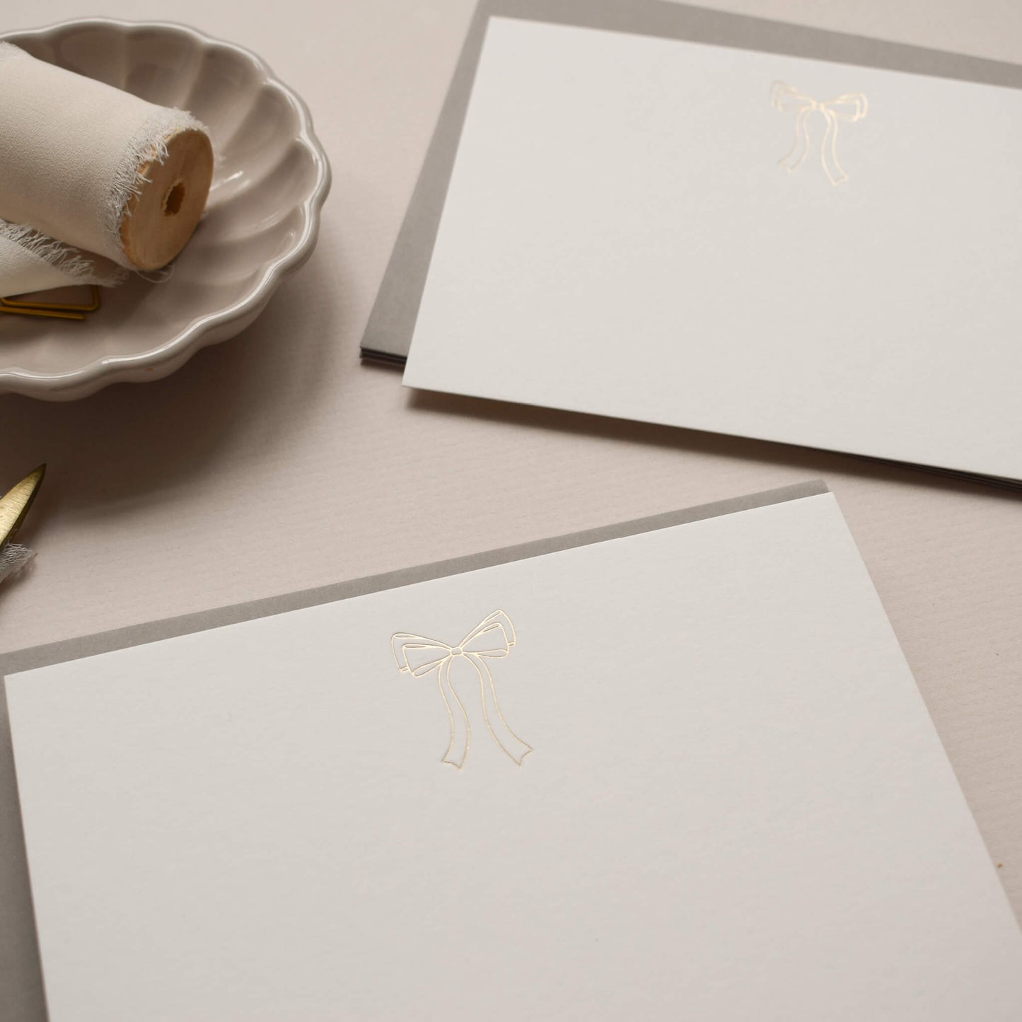 Gold Bow Luxury Notecards