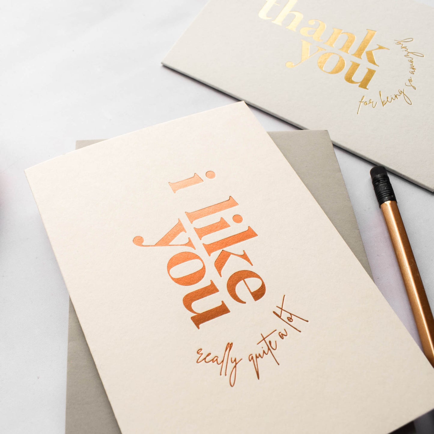 I Like You Card in Copper Foil