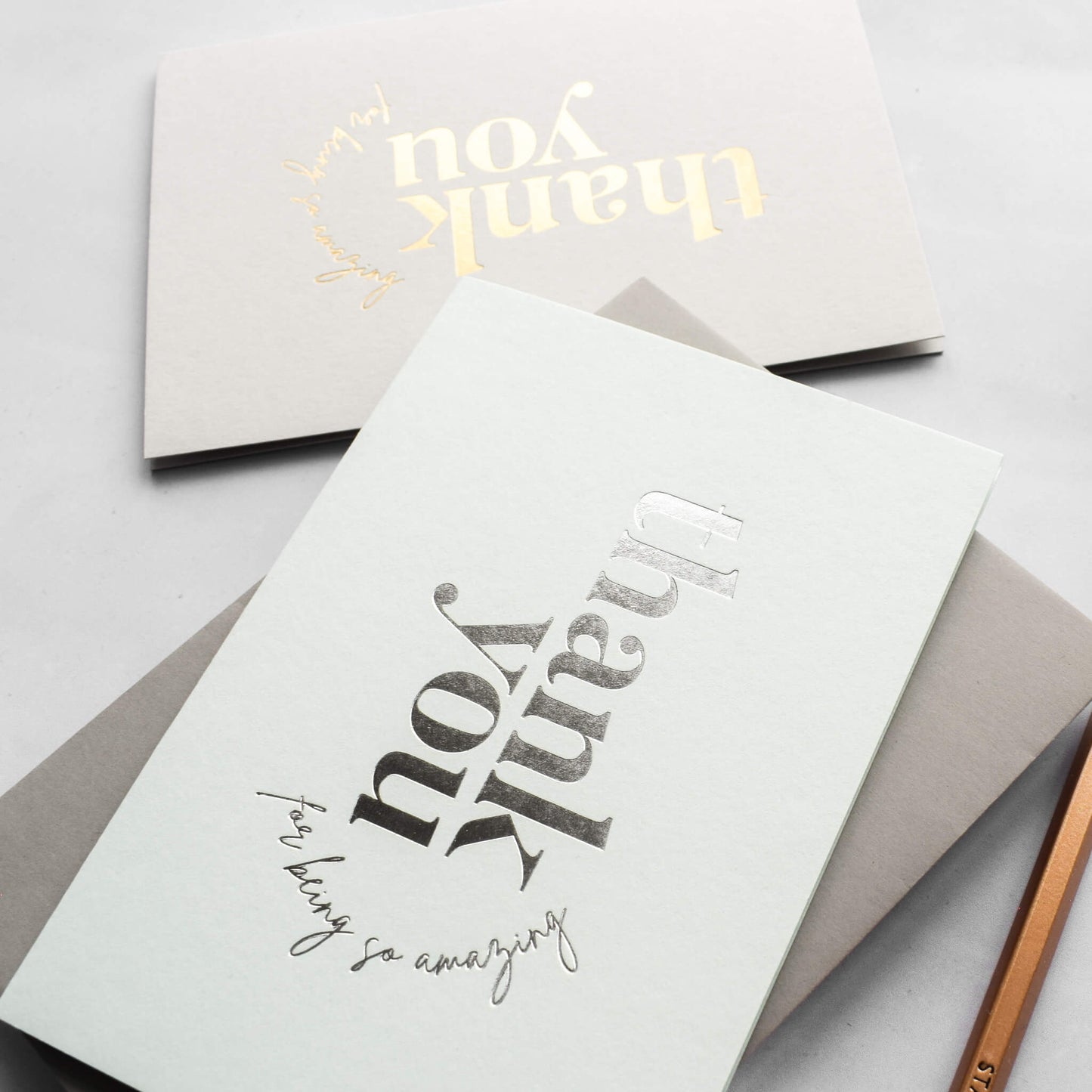 Thank You For Being So Amazing Card in Silver Foil