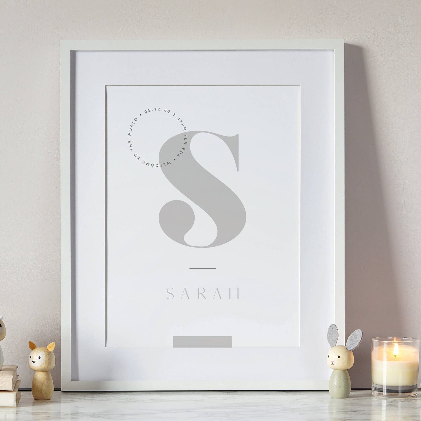 Initial and Name Nursery Print