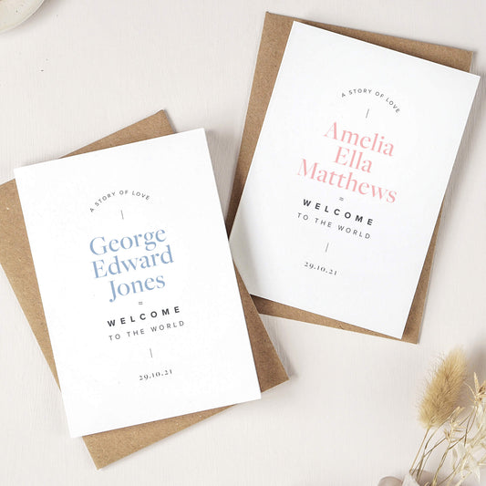 Personalised Welcome To The World Card