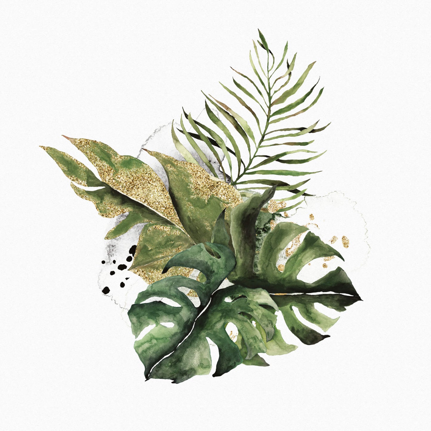 Botanical Leaves Print, Set of Three