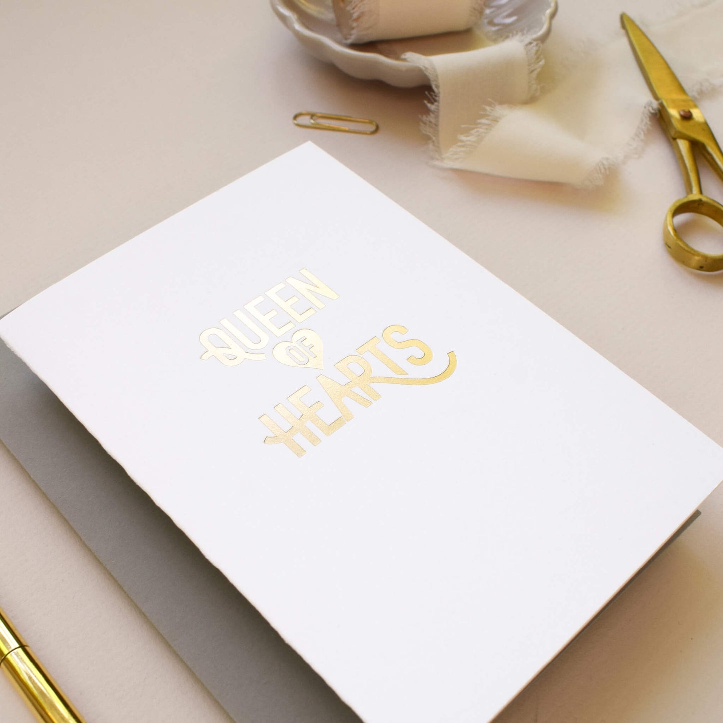 Queen of Hearts Gold Foil Card
