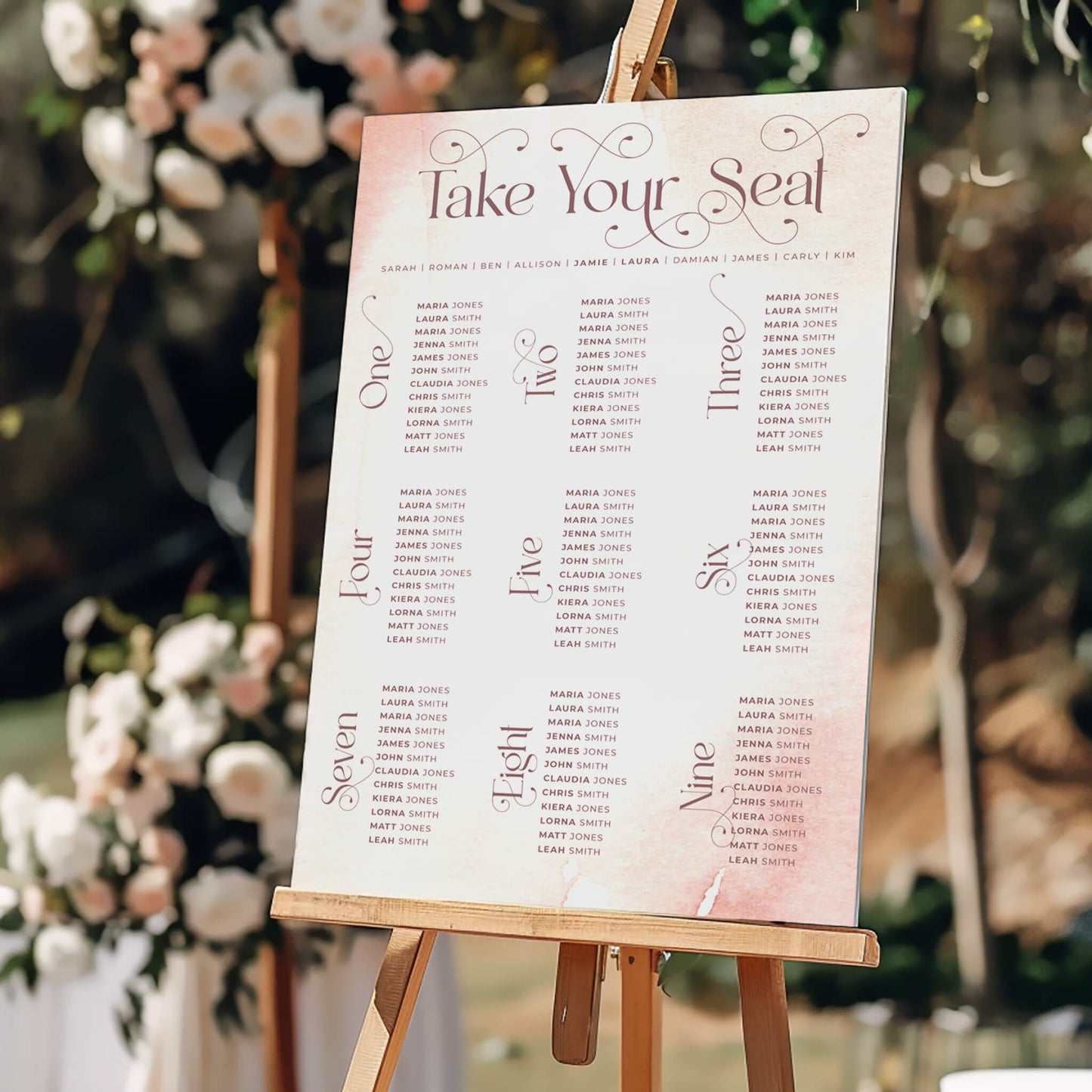Seraphine Wedding Table Plan