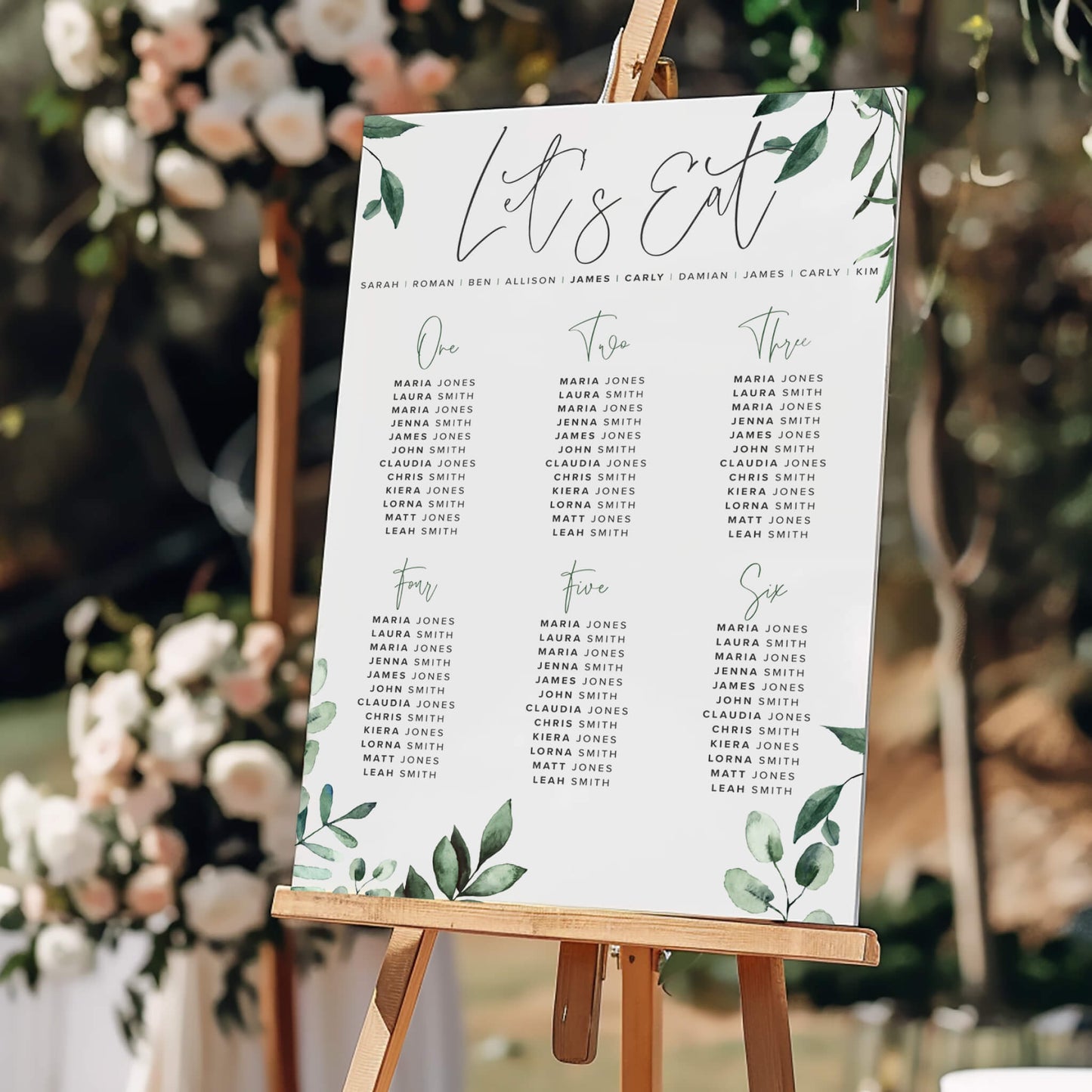 Verdant Wedding Table Plan