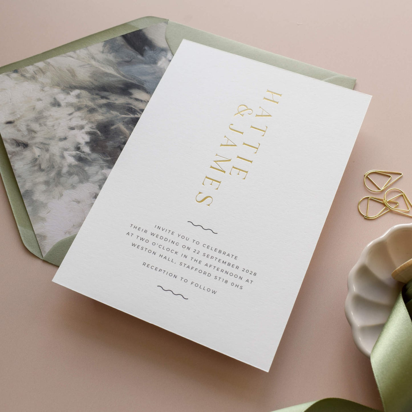 The Aliferous Gold Detail Invitation