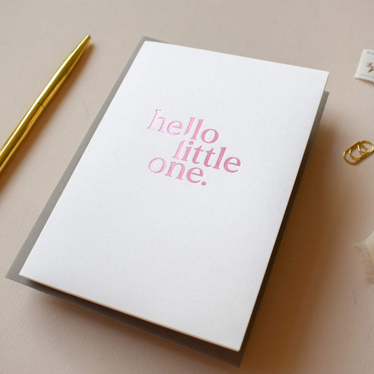 Hello Little One, Pink New Baby Card