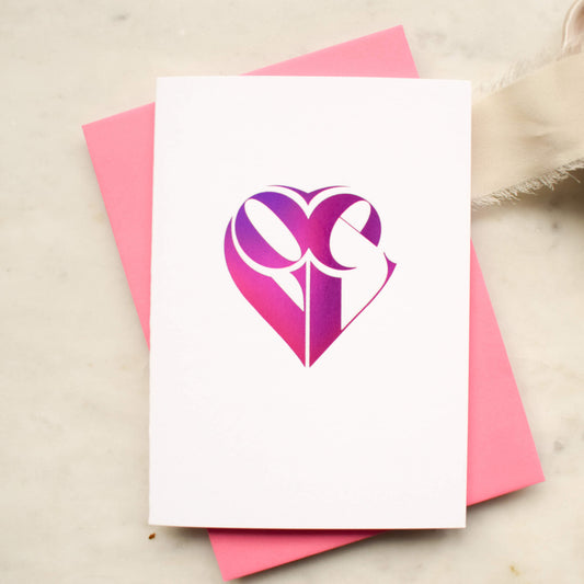 Love Heart Pink Foil Card