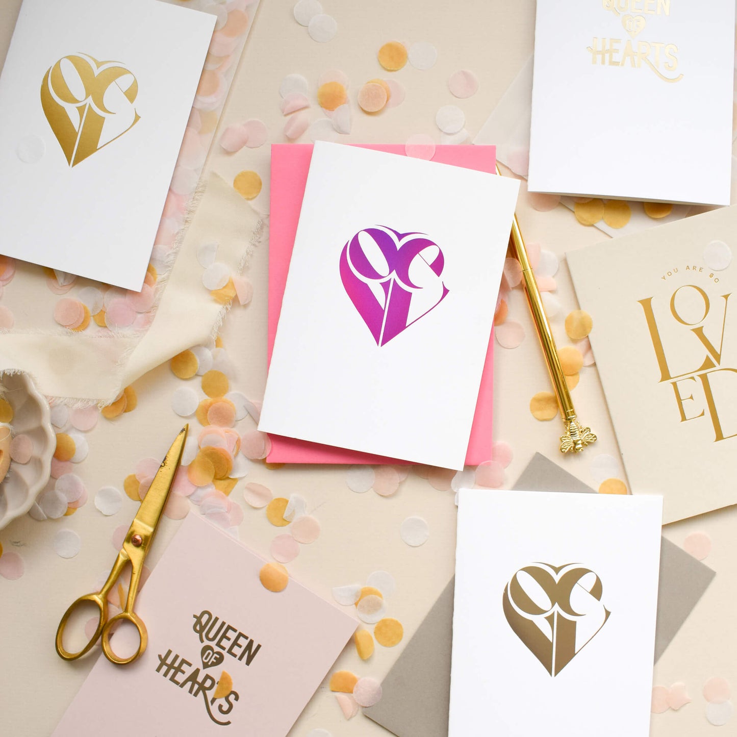 Queen of Hearts Gold Foil Card