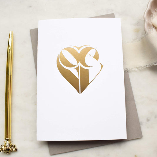 Love Heart Gold Foil Card