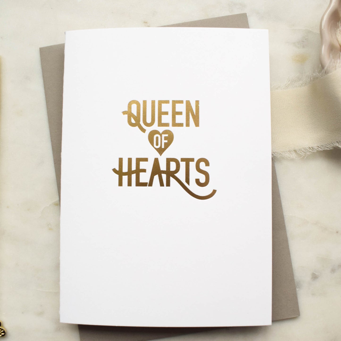 Queen of Hearts Gold Foil Card