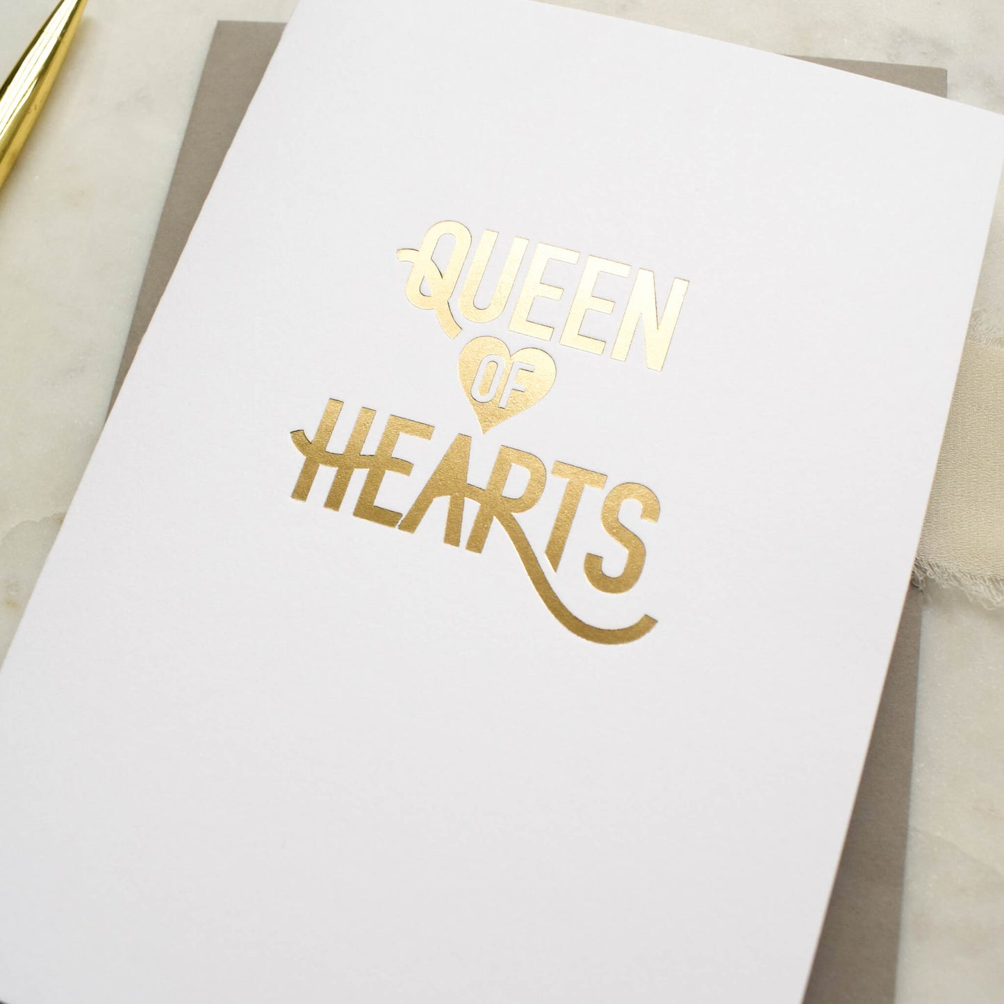 Queen of Hearts Gold Foil Card