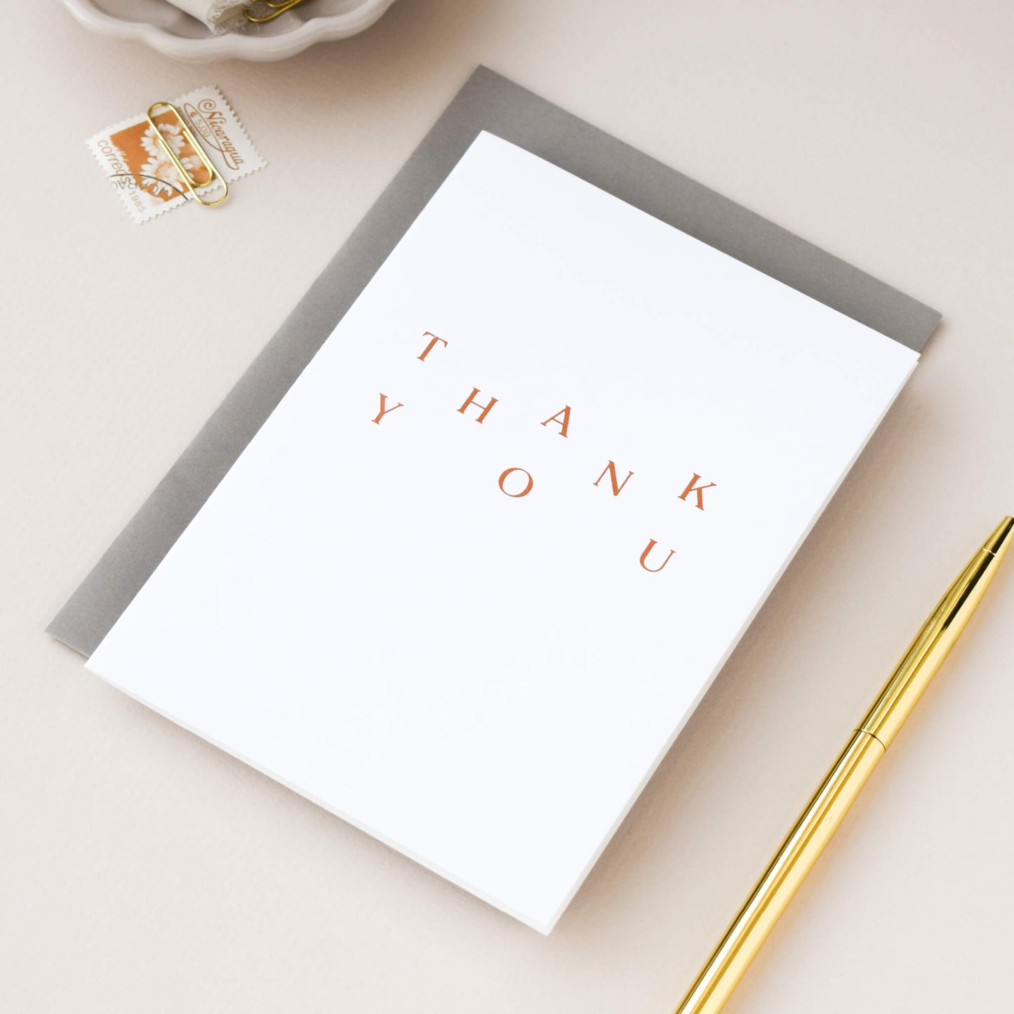 Thank You Card With Copper Foil