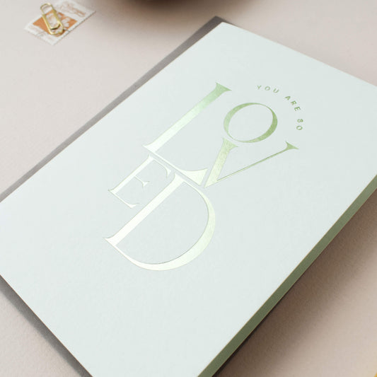 You Are So Loved Card in Mint Green