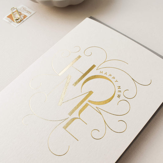 Happy New Home Card, Gold Foil