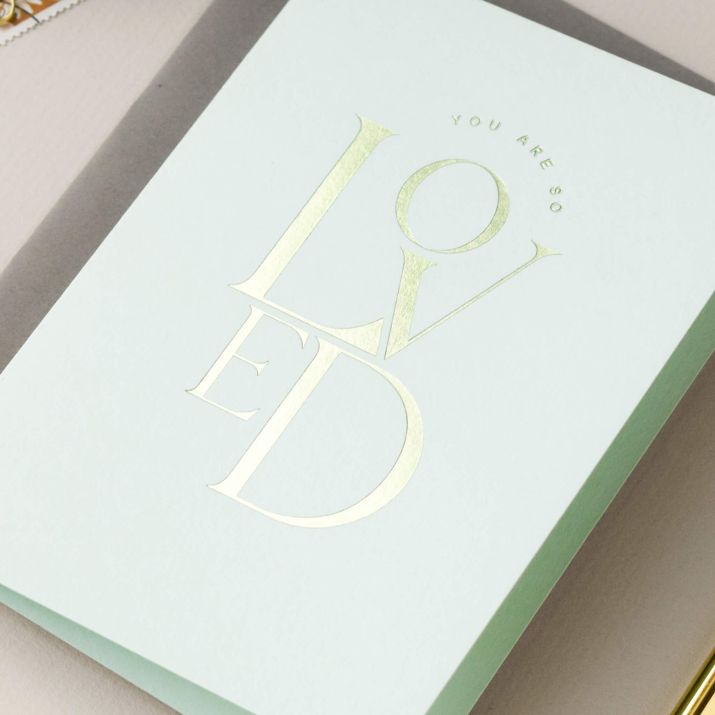 You Are So Loved Card in Mint Green