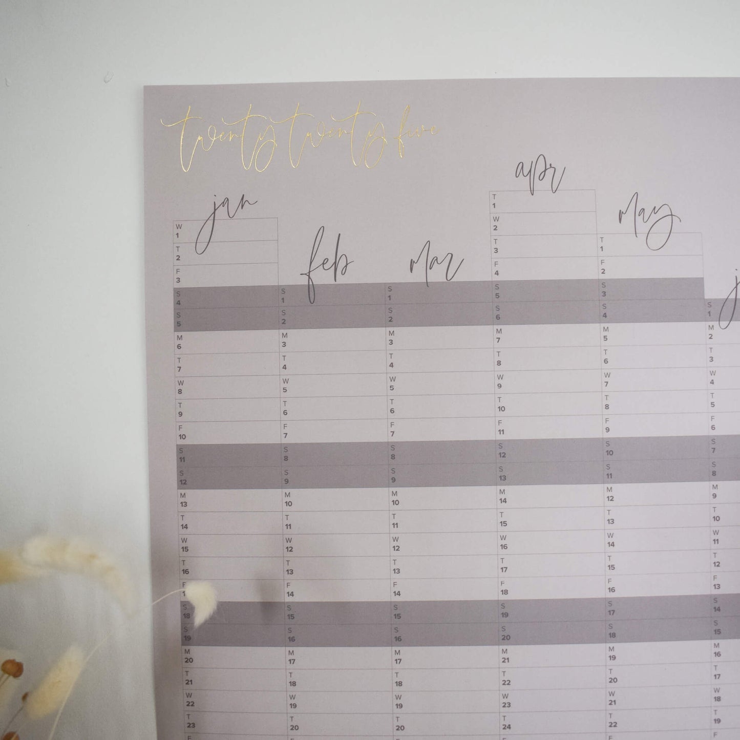 2025 Taupe Wall Planner