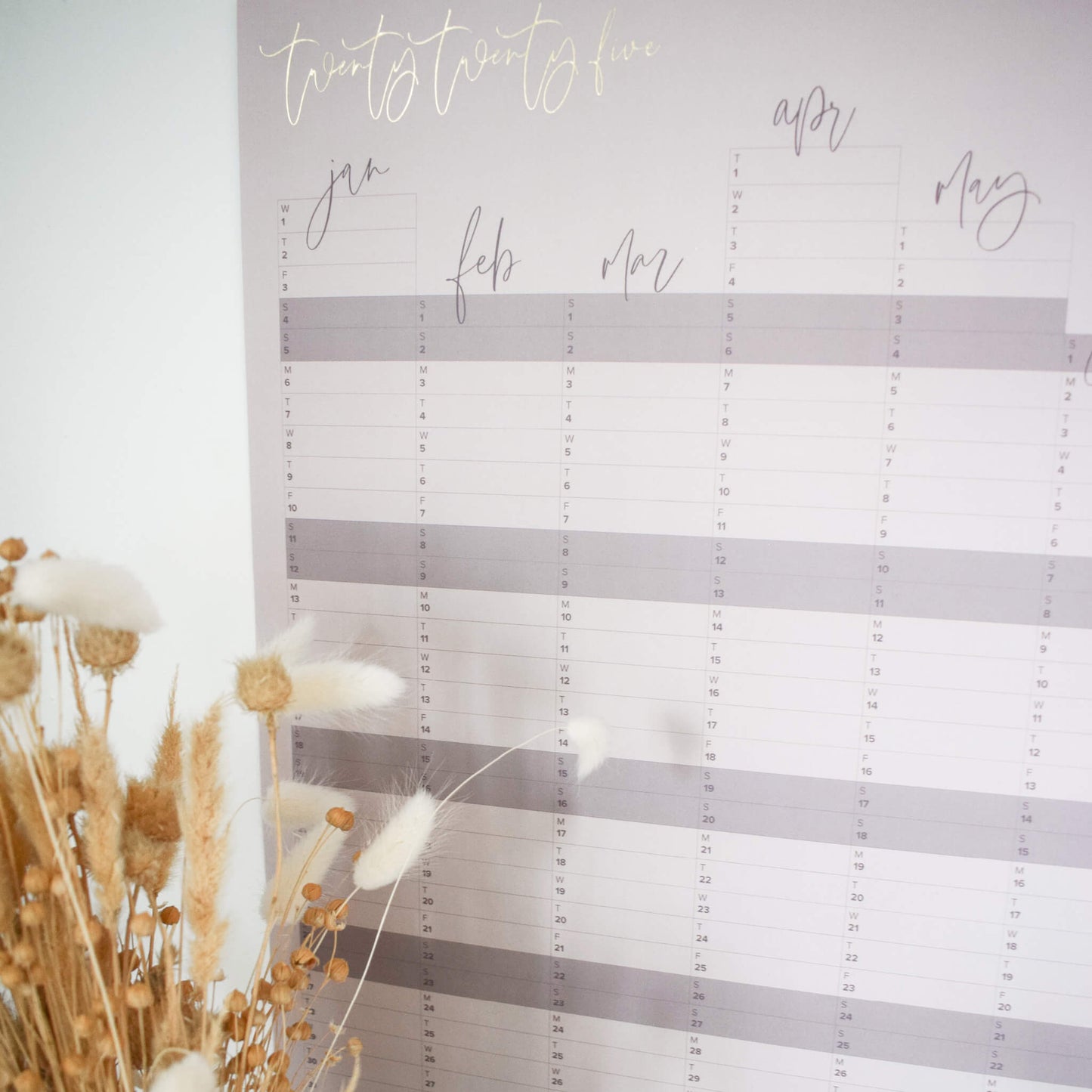 2025 Taupe Wall Planner