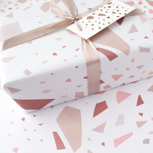 Christmas Wrapping Paper, Luxury Rose Gold Gift Wrap, Tag & Ribbons UK